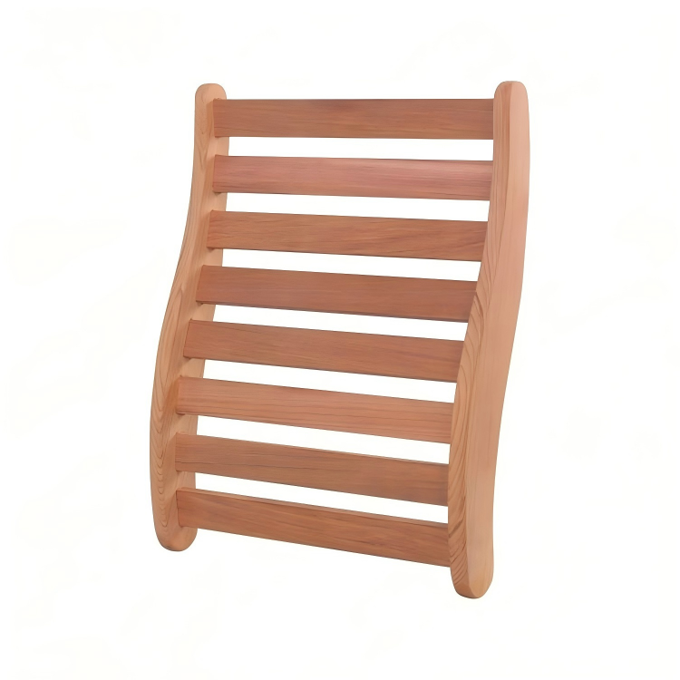 S-Shaped Sauna Backrest, Ergonomic Wooden Support w/ Adjustable Angle Design | Suitable for Both Traditional & Infrared Saunas - Made from Red Cedar, Up to 275 Lb Capacity