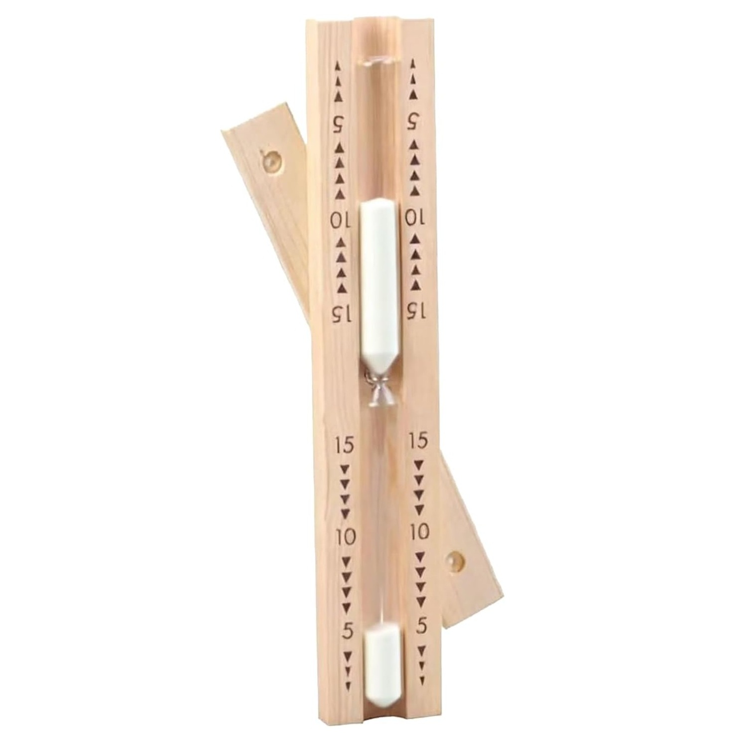 Sauna Sand Timer, 15 Minute Rotating Wooden Sauna Hourglass,15 Min Heat Resistant Sand Clock Hour Glass Timer for Sauna (White)