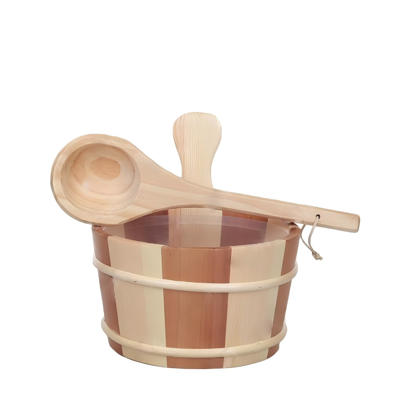 BHS Cedar Sauna Bucket & Ladle (4L, Red Cedar)