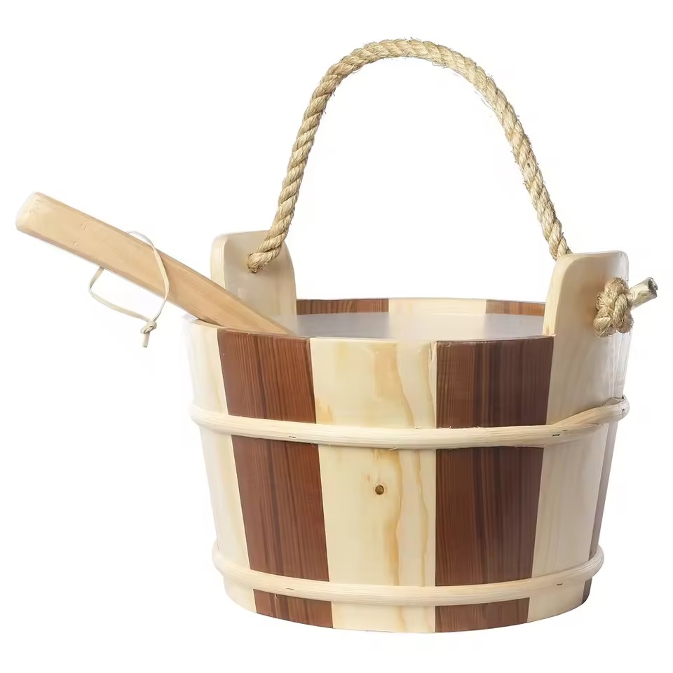 Red Cedar&Pine Sauna Accessories Premium Sauna Bucket and Ladle